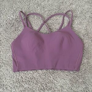 lululemon athletica Mauve Ribbed Strappy Sports Bra